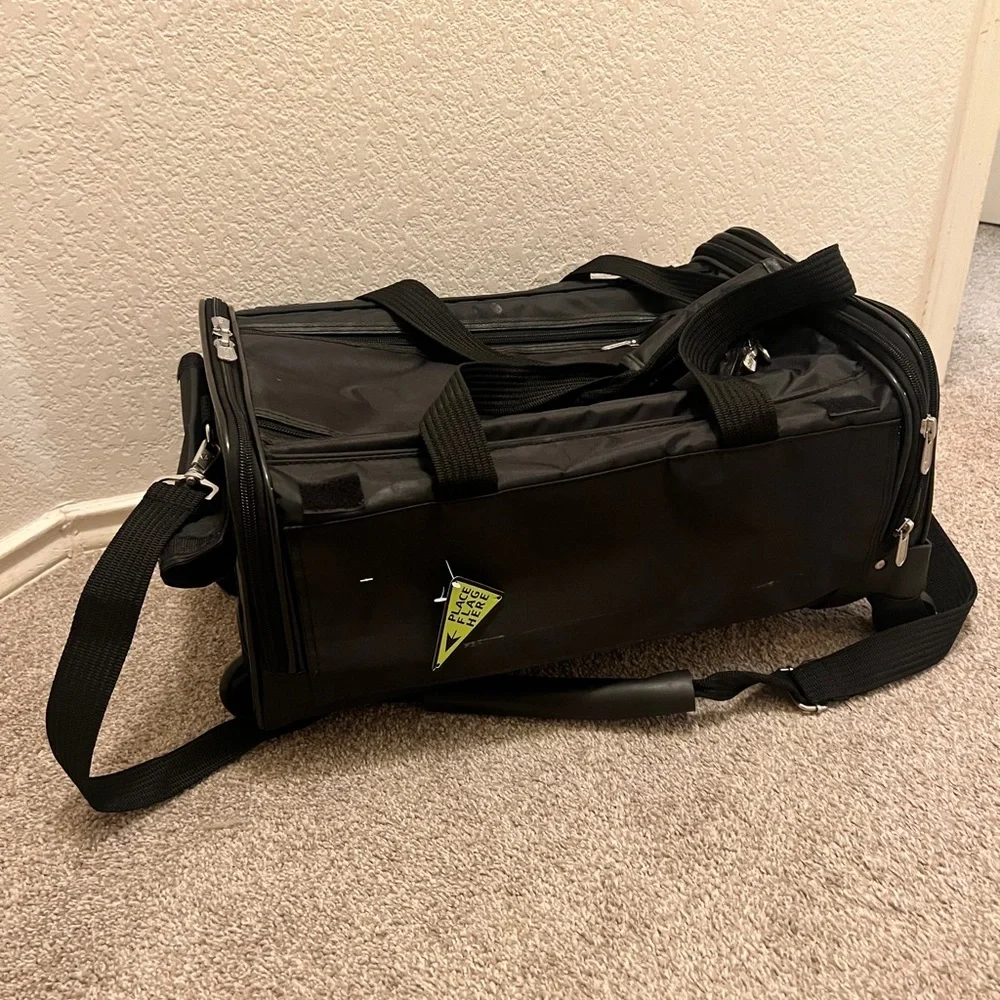 Pet Carrier with Wheels - Black